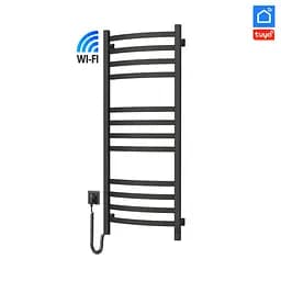 Электрический полотенцесушитель Navin Avalon 480x1200 Sensor с Wi-Fi левая, черный муар 12-112033-4880, Черный матовый, Левое, Электронный