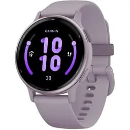 Смарт-годинник Garmin Vivoactive 5 з сланцевим алюмінієвим безелем кольору металік орхідея з фіолетовим корпусом та силіконовим ремінцем