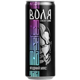 Напиток энергетический Моршинская Воля Энерджи Ягодный микс среднегазированный 0.33 л
