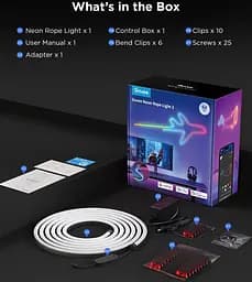 Стрічка світлодіодна розумна Govee H61D3 Neon Rope Light 2, 3м, RGBIC, WI-FI/Bluetooth, білий - мініатюра 4