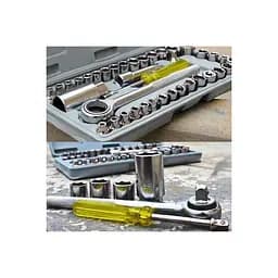 Универсальный набор инструментов в чемодане для дома и авто с головками, трещоткой и насадками для ремонта