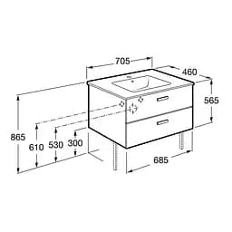 Тумба з умивальником Roca Victoria Basic 70 см кедр A855853423 - мініатюра 2