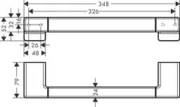 Поручень в душ Hansgrohe AddStoris 32.7/34.8 x 7.9 см Chrome 41744000, Хром - мініатюра 2