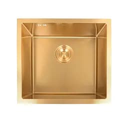Кухонная мойка золотая из нержавеющей стали 50 см под столешницу 1.5 мм Nett NG-5045, Золотой