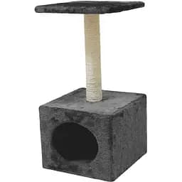 Дряпка для котів Croci Hamburg grey стовпчик на підставці-будиночок 30х30х60 см