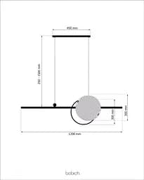 Підвісний стельовий світильник Babich Studio Mid 1200 Black (RAL 9005) - мініатюра 6