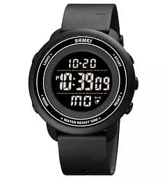 Спортивний чоловічий годинник Skmei 1736 (Чорний з чорним циферблатом)