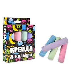 Крейда велика кругла Strateg 50115 4 штуки Різнокольоровий shop (4823113839468) - мініатюра 2