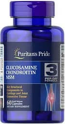 Препарат для суглобів і зв'язок Puritan's Pride Chondroitin Glucosamine MSM 3 Per Day Formula, 60 капсул