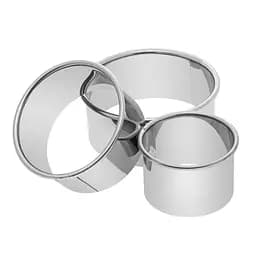 Набір круглих форм для вирізки тіста кругами для пельменів вареників Ø 9/7.5/6 см (3 шт.), Kitchette Сріблястий 85156