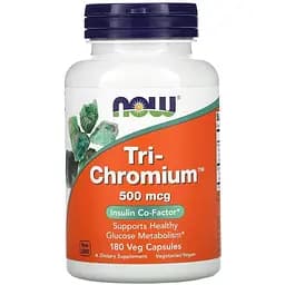 Вітаміни та мінерали NOW Tri-Chromium 500 mcg, 180 вегакапсул