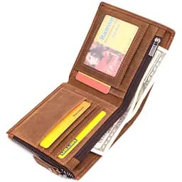 Практичний гаманець для чоловіків з натуральної шкіри 22856 Vintage коричневий - мініатюра 7