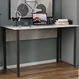 Стол письменный Курт Ferrum-decor 75x140x60 Черный металл ДСП Бетон 16 мм (FRD-106627)