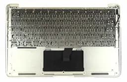 Клавіатура для ноутбука Apple MacBook Air (A1370) 2010+ Black, (Silver TopCase), RU (горизонтальний ентер)