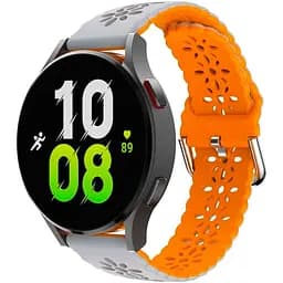 Браслет Flower для Samsung Gear Sport - сіро-жовтогарячий ширина кріплення 20мм силікон Watchbands (W38-6WB21800144)