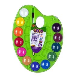 Акварельні фарби на палітрі ZiBi Kids Line 12 кольорів (ZB.6558-15)