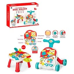 Каталка-ходунки 2в1, столик, піаніно, шестерні, з музичними та світловими ефектами