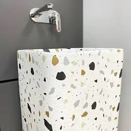 Умивальник VBI Lukka terazzo glossy напольний VBI-019009, Білий - мініатюра 4