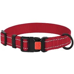Нашийник для собак Barksi Active світловідбивний пластиковий фастекс 43-66х2.5 см червоний