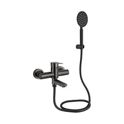 Смеситель для ванны Brinex Pure 006 с поворотным изливом (с душевым гарнитуром) BRIPUR006GRP Graphite 