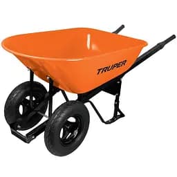 Тачка будівельна Truper двоколісна з посиленими шинами 118 л (CAR-82)