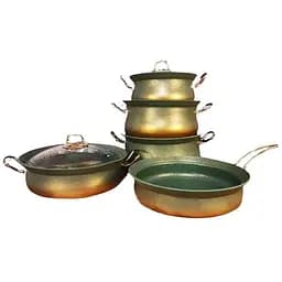 Набір каструль O.M.S. Collection 3045 з гранітним покриттям з кришками Зелений (Туреччина)