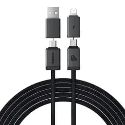 Дата кабель Baseus Versatile Two-for-Two USB/Type-C to Type-C/Lightning 60W (2m) (P10383000) Cluster Black