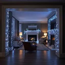 Новорічна гірлянда кімнатна нитка GarlandoPro 16 м 160 LED чорний провід Біле світло W160LED16MBW - мініатюра 3