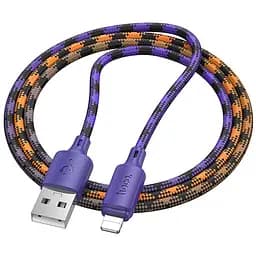 Дата кабель Hoco X116 Meridian USB to Lightning 2.4A (1m) Gradient Purple Mix - мініатюра 2