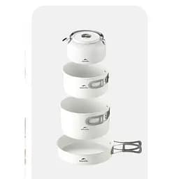 Сковорідка зі складаною ручкою Naturehike CNK2450CF013, 17,5 см, алюміній, біла - мініатюра 3