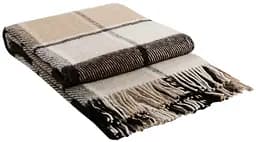 Плед вовняний Vladi Ельф 170х210 біло-бежево-коричневий 5 (1079)