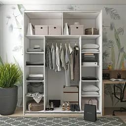 Шафа-купе Doros G-Caiser 2 дзеркала 180х60х240 см Білий (42005019) - мініатюра 7