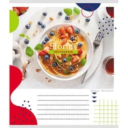 Тетрадь ученическая "Инста стори" Leader 012-510249C-1 в косую линию, 12 листов