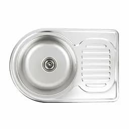 Кухонна мийка з нержавіючої сталі Platinum декор 6745 (0,8/180 мм), R, Decor - мініатюра 7