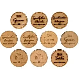 Заготовки значки Rosa Talent Wedding 1 фанера 4 см 10 шт