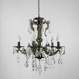 Підвісна кришталева люстра Crystal Life у бронзовому корпусі на 5 ламп Line.F 11549/5