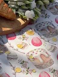 Водовідштовхувальна Скатертина Великодня пасочка (рожева) 220х140 см (+ 4 серветки 30х40) - мініатюра 8