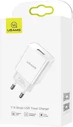 Мережевий зарядний пристрій Usams US-CC075 T18 з USB-портом 2.1A білий (6958444968049) - мініатюра 4