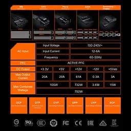 Блок живлення Gigabyte P750GM 750W (GP-P750GM) [93736] - мініатюра 9