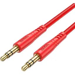 Кабель усиленный - аудио шнур Hoco UPA24 Smooth AUX audio cable 3.5 - 3.5 1 м красный