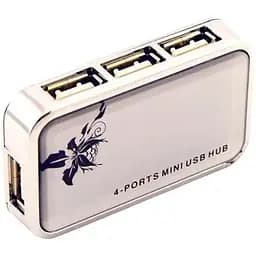 Хаб Usb Atcom TD707, белый, Usb 2.0 - 4xUsb 2.0, кабель 12 см (15273)