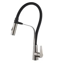 Змішувач для кухні Koer KI-70022-02 із силіконовим виливом black KR4799 Нержавіюча сталь