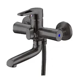 Смеситель для ванны Zegor PUD3-A045MG однорычажный с душевым набором Графитовый 30412