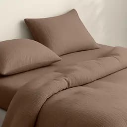 Комплект постільної білизни Cosas Brown Двоспальний муслін коричневий (Muslin_019Brown_El160-019Brown_180) - мініатюра 2