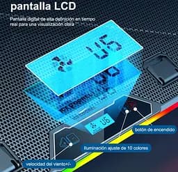 Охолоджувальна підставка для ноутбука 15-21 дюймів IceCoorel K-15D 15 fans RGB - мініатюра 6