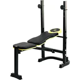 Тренувальна лавка Besport WB-003 горизонтальна для жиму зі стійкою під штангу