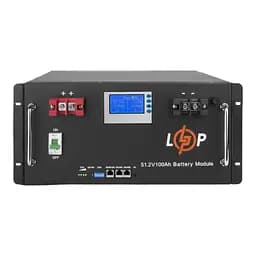 Акумулятор LP LiFePO4 48V (51,2V) - 100 Ah (5120Wh) (Smart BMS 100A) з LCD RM