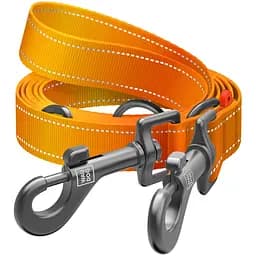 Повідець-перестібка для собак Waudog світловідбивний розмір М, Ш 20 мм, Д 3 м помаранчевий