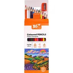 Олівці кольорові Yes Orange Line з точилкою 24 кольори 12 шт.  (290755) - мініатюра 4
