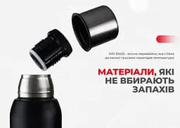 Термос Naturehike Q-9H NH19SJ010 сталь 1 л чорний - мініатюра 7
